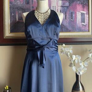 Vintage Blue Satin Cocktail Dress